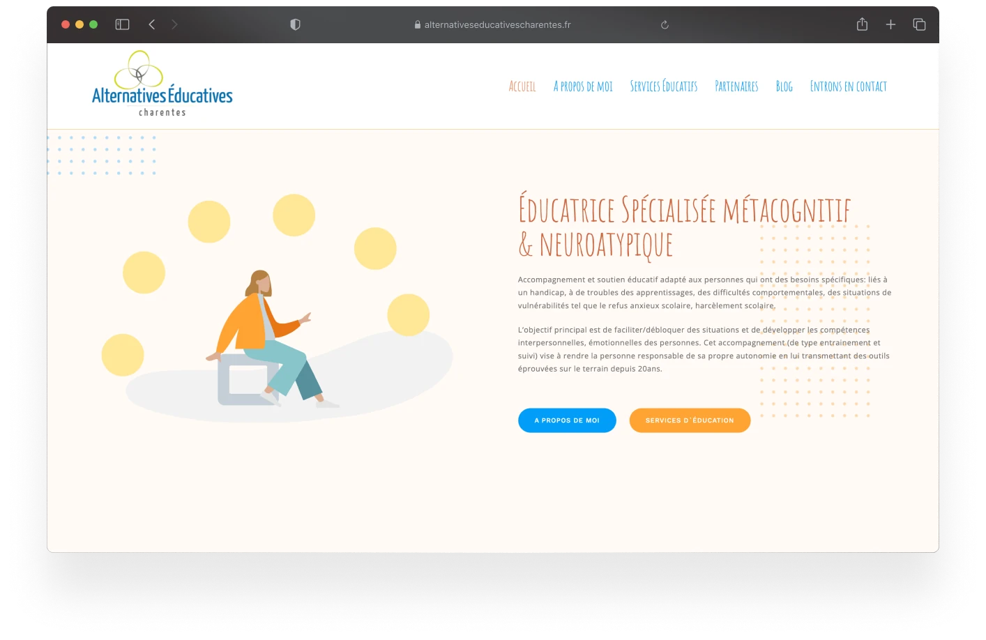 Site web Alternatives Éducatives Charentes : capture 1 sur 4