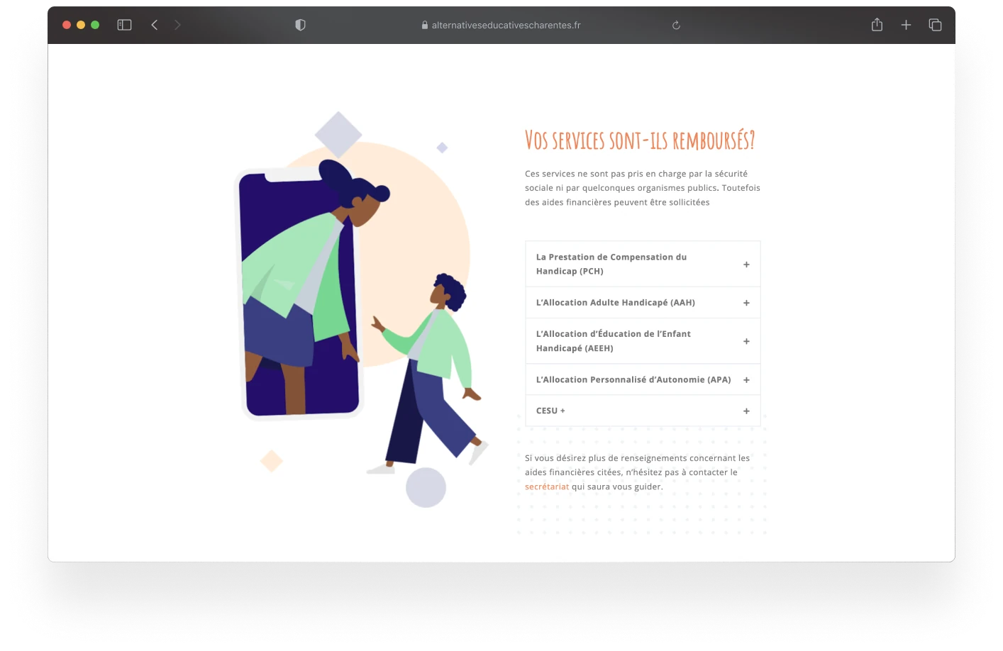 Site web Alternatives Éducatives Charentes : capture 2 sur 4