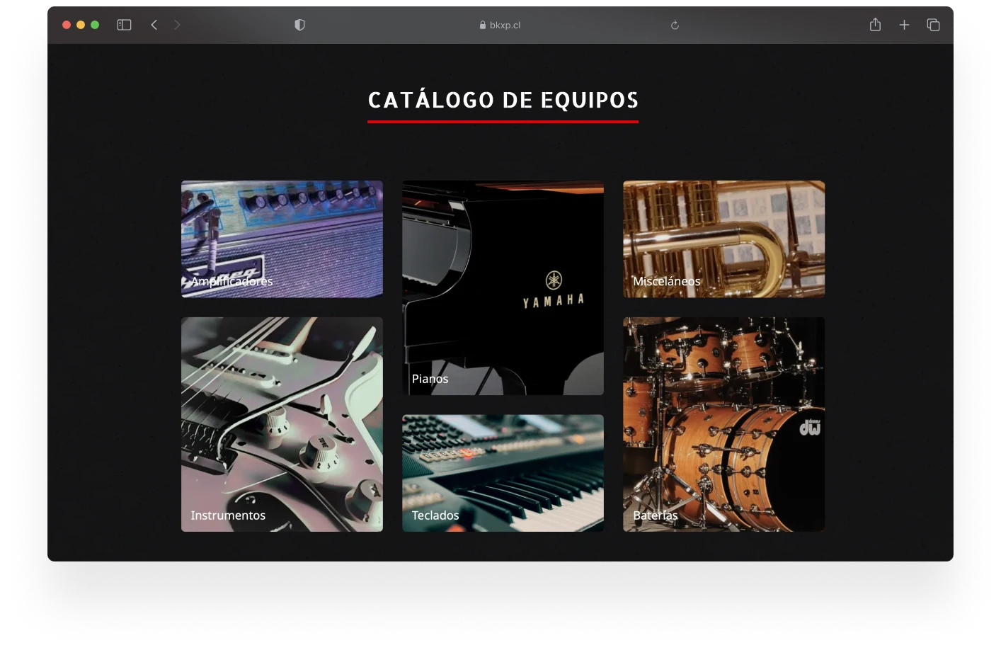 Site web Backline Experience : capture 2 sur 4
