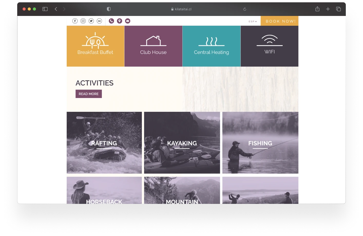 Site web Lodge Kila Tai Tai : capture 3 sur 4