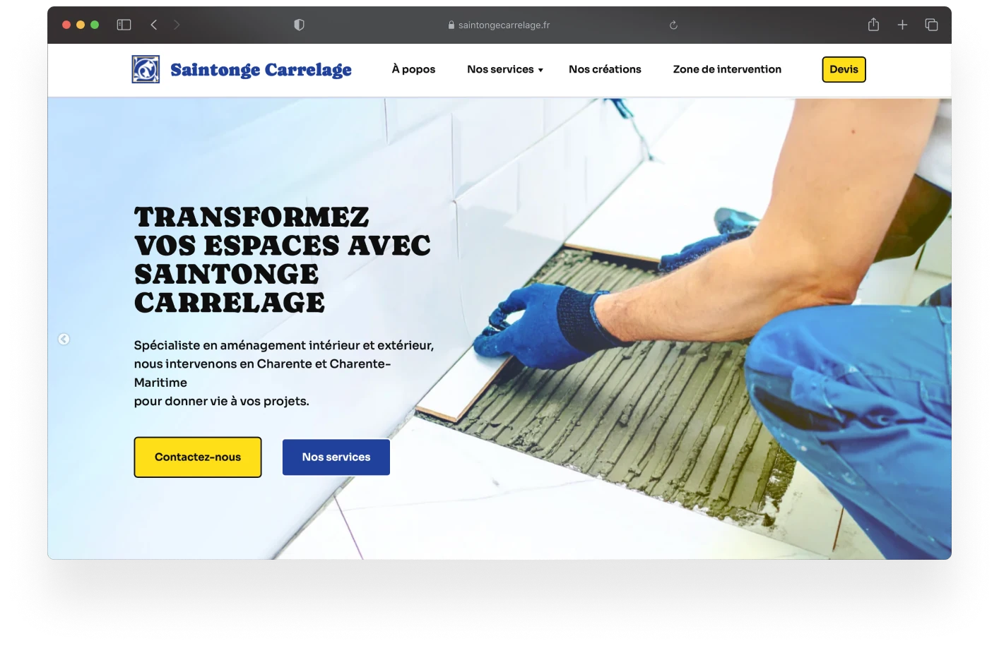 Site web Saintonge Carrelage : capture 1 sur 4
