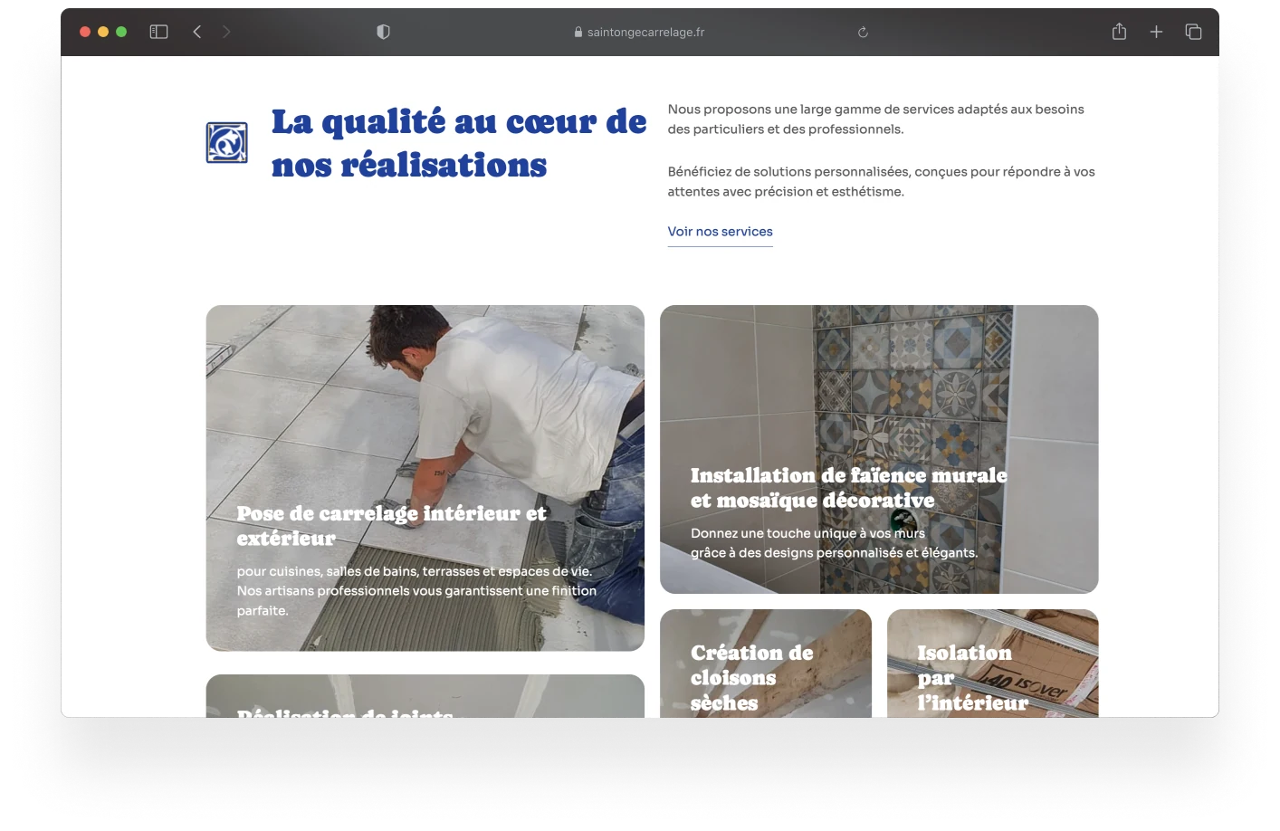 Site web Saintonge Carrelage : capture 2 sur 4