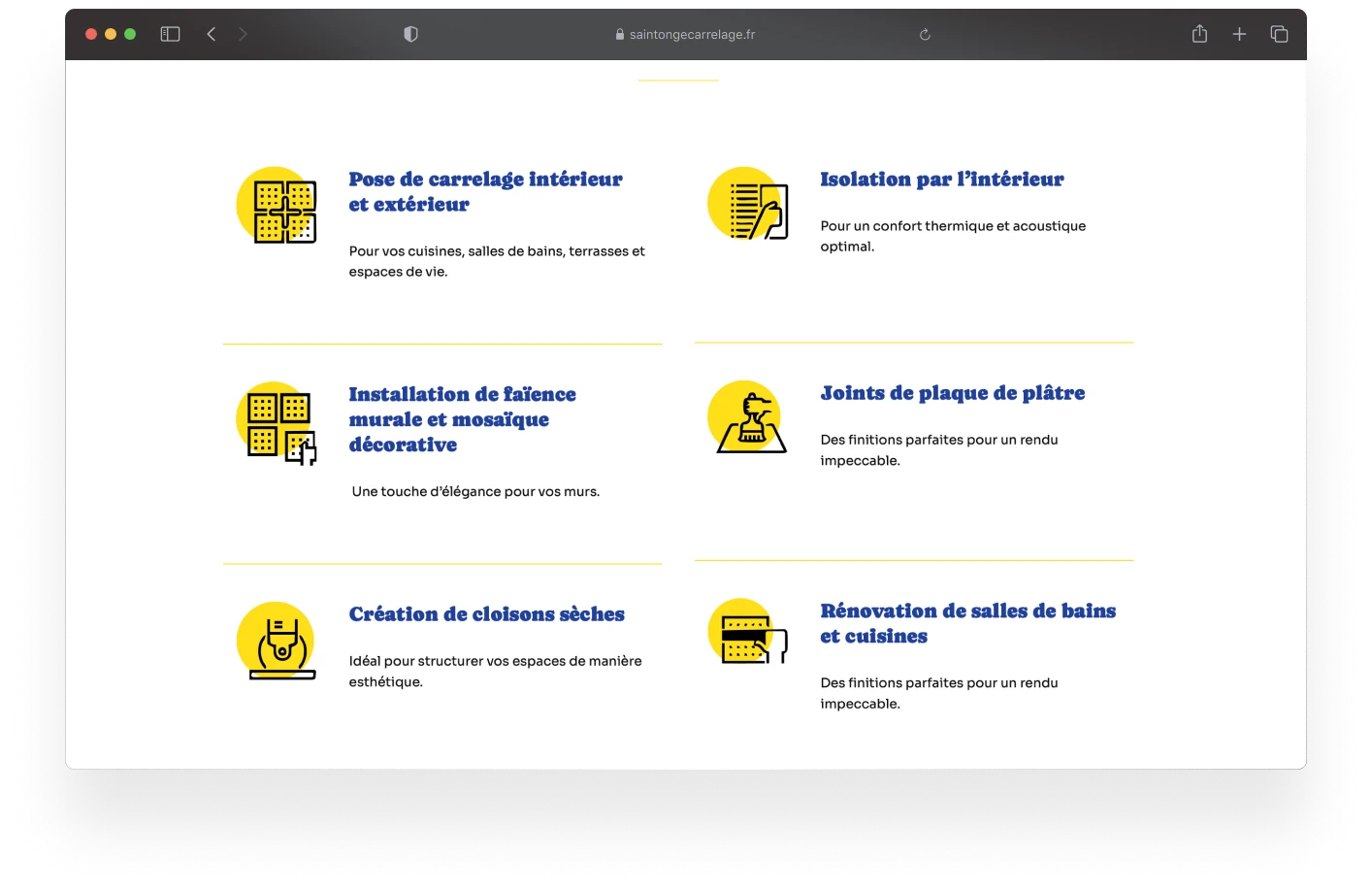 Site web Saintonge Carrelage : capture 3 sur 4