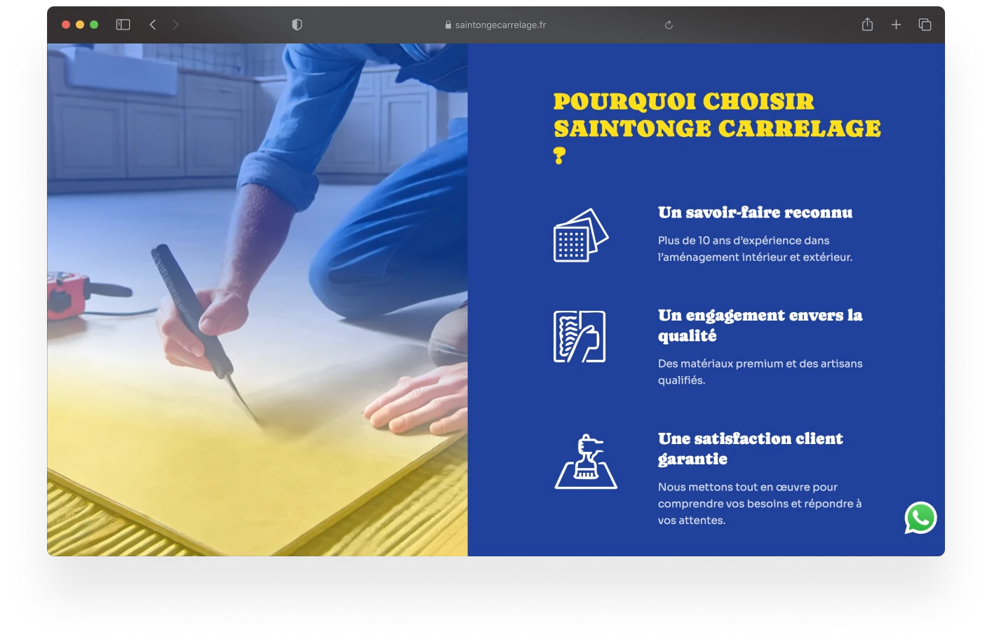 Site web Saintonge Carrelage : capture 4 sur 4